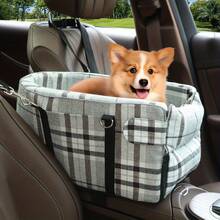 Kursi Mobil untuk Anjing - Pembawa Hewan Peliharaan, Tali Pengaman yang Dapat Diatur, Interior Nyaman, Cocok untuk Perjalanan Jarak Pendek/Panjang, Perlengkapan Keselamatan Perjalanan Anjing, Cocok untuk Anjing Sedang/Kecil, Kucing, dan Hewan Peliharaan Lainnya - Grey - View 1