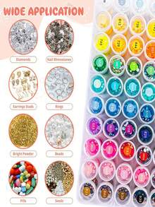 Diamond Painting Storage Box, 60/24 Bottle Capacity, Equipped With 4 Classification Labels, Used For Organizing Diamond Painting Supplies, Including Diamond Painting Tools And Jewelry Bead Assembly Tools, Suitable For Embroidery Storage - A - View 4