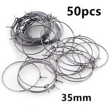 50pcs 20-40mm Beading Hoops Earrings Big Circle Ear Hoops Earrings Wires For DIY Jewelry Making Accessories Supplies - Circle Hoops - View 39