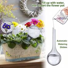 10pcs Indoor Garden Plant Automatic Watering Device, Glass-Like Transparent Round Ball Waterer - Random - View 11