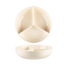 1pc Ceramic Divided Plate, Fast Food Breakfast Plate, Lunch Tray, Portion Control Meal Plate, Suitable For Balanced Diet Preparation, Microwave, Dishwasher And Refrigerator - Three-division Disc - View 12