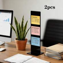 1/2pcs Detachable Transparent Acrylic Memo Board, To-Do List Holder, Office Desk Accessory, Keep Your Schedule Organized, Suitable For Office Computer Side, Desk, Stand Accessory, Professional Office - Multicolor - View 16