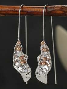 Gmzalx Bohemian Vintage Women's Long Earrings, Pleated Design, Suitable For Daily Commute, Art Travel, Dating - Two-color - View 3