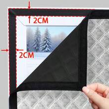 1pc Thermal Insulated Curtain, Winter Windproof & Heat-Insulating Curtain, Cold-Proof, Warm, Blackout, Sun-Shading, Sound-Insulating Curtain - Silver - View 2