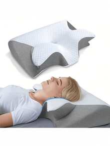 1 Set Multi-Functional Neck Support Memory Pillow, Ergonomic Sleep Pillow, Breathable For All Seasons - Multicolor - View 1