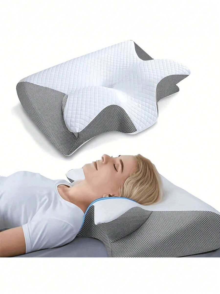 1 Set Multi-Functional Neck Support Memory Pillow, Ergonomic Sleep Pillow, Breathable For All Seasons - Multicolor - View 1