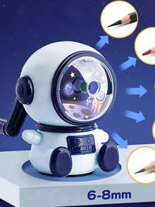 Back To School Student Pencil Sharpener, Cartoon Astronaut Design For Boys And Girls, Automatic Pencil Feed Manual Hand Crank Stationery Pencil Sharpener - Multiple Styles - View 5