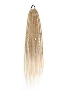 Bohemian-Style Braided Beaded Matte Gradient Dreadlocks African Hair Tie Ponytail, Perfect For Women To Wear At Parties And Gatherings. - Multicolor - View 12