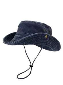 1 buah Topi Ember Bertepi Lebar Warna Polos, Pelindung Matahari untuk Aktivitas Luar Ruangan seperti Memancing, Mendaki, dan Olahraga, Cocok untuk Musim Semi, Musim Gugur, Perjalanan Musim Panas, dan Pantai - QM-DanCeng - View 5