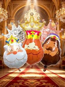 Set Of 6 King-Themed Gold, Silver, And Rose Gold Crown Balloons; Reusable And Inflatable; Perfect For Birthday Parties With A "Prince" Theme, As Well As Indoor And Outdoor Decorations For Patios, Porches, Storefronts, Gardens, And Home Gatherings - A - View 3