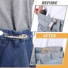 1Pc/2/3Pcs Fashionable Exquisite Clothing Buttons Pins, Made Of Synthetic Zirconia And Alloy, Can Adjust Waistline, Fix Clothing, Suitable As Daily Wear Accessories - Multicolor - View 6