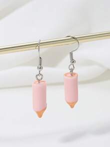 1 Pair Cute Pencil Pendant Earrings With Graduation Season Elements - Pencil Earrings - View 8