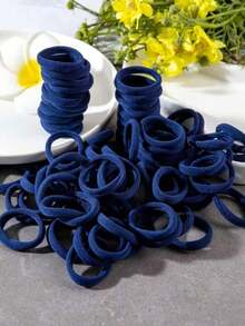 200/100/50/1pc High Elasticity Ponytail Hair Bands, Navy Blue, Seamless, Elastic Hair Bands, Home, Hair Accessories, Reusable, Outdoor Garden Decoration, Fan, Room Decoration, Teacher Gift, Wedding Decoration, Holiday Accessories, Garden Furniture, Garden, DIY, Bedroom Decoration, Kitchen Decoration, Dorm Essentials, Storage Room, Travel Essentials, Bachelorette Party Supplies, Office Desk Accessories, Home Decor - Multicolor - View 1