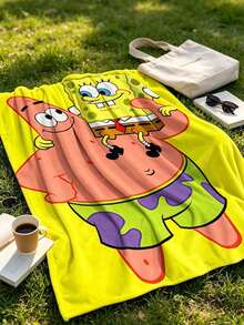 SpongeBob SquarePants SquarePants Flannel Throw Blanket, Made Of Lightweight Ultra-Soft Skin-Friendly Fleece. Wrinkle-Resistant And Washable Fabric Retains Vivid Patterns, Serving As Warm Decorative Cover For Sofas, Beds And Office Rest Spaces. - Multiple Styles - View 2