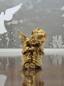 1pc Contemplative Angel Design Home Decor Resin Material, Meditation Angel Statue Craft - Perfect Gift For Birthday, Graduation, Suitable For Indoor And Outdoor Decoration, Prayer Room, Garden, Home And Office - Spiritual Gift Creative - 1PC - View 7
