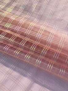 1pc Taro Purple Plaid Gauze Fabric For Wedding Dress, Hanfu, Cheongsam, Performance Costume, Tulle Material For Handmade DIY - Taro Purple - View 1