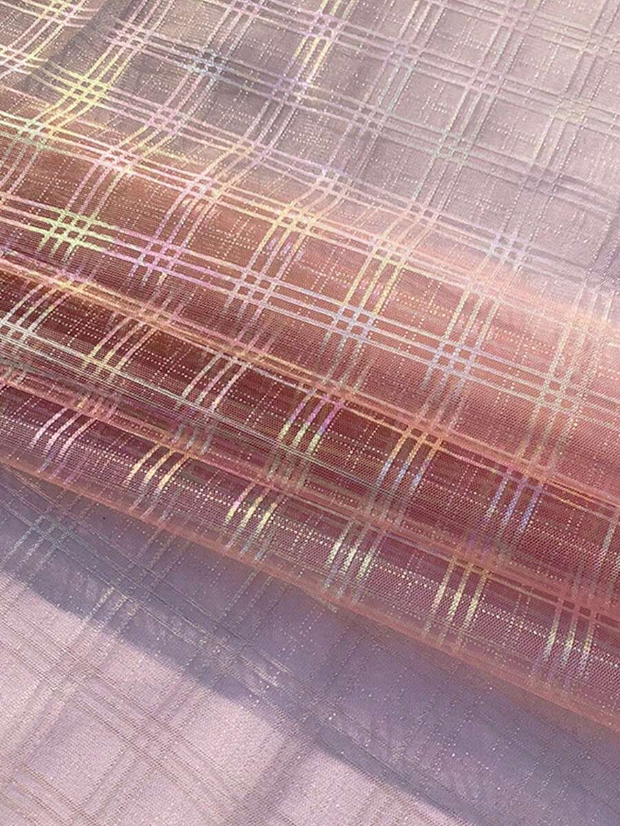1pc Taro Purple Plaid Gauze Fabric For Wedding Dress, Hanfu, Cheongsam, Performance Costume, Tulle Material For Handmade DIY - Taro Purple - View 1