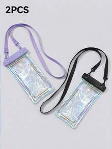 Universal Waterproof Phone Pouch Touchscreen Laser Waterproof Bag Waterproof Phone Case Travel Vacation Camping Essential Beach Necessity Vacation Accessory Summer Back To School Supplies Back To School Dry Wet Separation Bag Lanyard - Multicolor - View 22