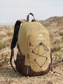 CAMEL CROWN Ransel Ringan Kapasitas Besar, Ransel Perjalanan Kasual, Tas Sekolah Mahasiswa, Ransel untuk Mendaki dan Panjat Tebing di Luar Ruangan - Dril - View 1