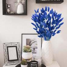 120pcs Artificial Blue Rabbit Tail Grass, For Vase Decoration, Bohemian Style Flowers, Wedding Decor Flowers. - Blue 120 PCS - View 6