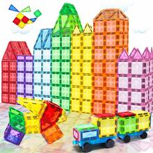 Bloques de Construcción Magnéticos Transparentes con Forma de Diamante Pequeño 48/68/98 Piezas, Ladrillos de Transmisión de Luz para Ensamblar Modelos de Castillo & Ciudad DIY, Juguete de Apilamiento Libre de Múltiples Formas, Cultiva la Conciencia Espacial - Multicolor - Ver 9