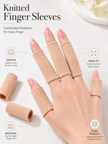 Elastic Breathable Finger Sleeves, Multi-Color Finger Protectors For Thumb Support, Pressure Relief & Anti-Friction, Soft Stretch Hand Care Covers For Writing, Work, Sports, Gaming & Daily Use - Multiple Styles - View 10