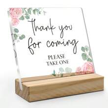 2D Acrylic, Wedding Decor, Thank You For Coming, Bridal Shower Welcome Sign, Please Take One Sign, Wedding Acrylic Sign, Wedding Acrylic Plaque Sign With Wooden Stand For Wedding Reception Decor - A - View 1