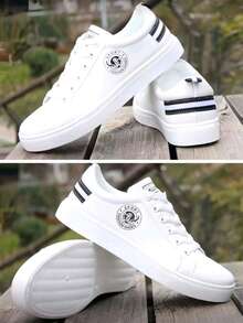 Men's Skate Shoes 2026 New Casual Versatile PU Material Sports Casual Shoes - White - View 2