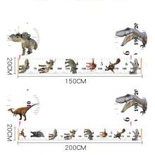 Decorative Cartoon Dinosaur Baby Height Chart Sticker, Portable Removable Height Ruler, No Nails, No Wall Damage, No Residue - Multicolor - View 3