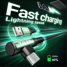 Tzlrxl Fast Charging Data Cable USB A To USB C, 480Mbps Data Sync Cable, Durable Braided Metal Connector, 3.3ft & 6.6ft Optional, Multiple Colors - Green - View 4