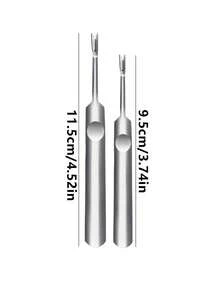 1/5 buah Pemangkas Kutikula Stainless Steel, Alat Perawatan Kutikula Genggam Mudah, Pendorong dan Pemotong Kutikula Perak, Alat Manikur Gagang Cekung Tebal, Dengan Kotak Penyimpanan Portabel - pendorong kutikula kuku - View 11