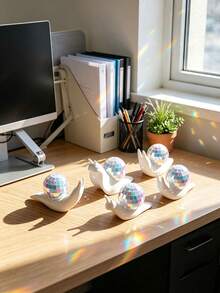 Snail Disco Ball Sun Catcher Indoor Window Decor, Refractive Desktop Ornament, Creative Home Room Decoration - A - View 6