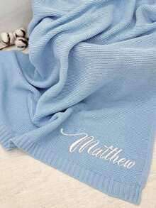 Personalized Embroidered Name Blanket, Baptism Birthday Gift, Back To School Blanket, Multiple Embroidery Thread Colors Available, Unique One-Of-A-Kind Keepsake, Customized Keepsake - Multicolor - View 3