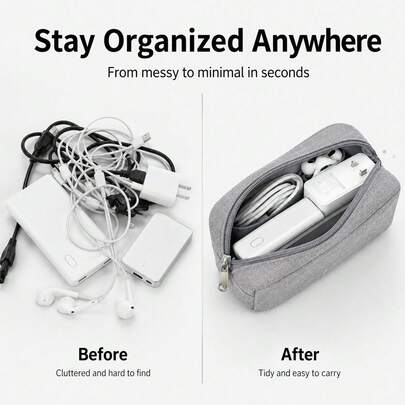 2026 New Casual Multi-Function Digital Storage Bag, Large Capacity Hard Drive, Power Bank And Power Cable Organizer