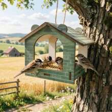 1pc Handmade Wooden Hummingbird Nest - Outdoor Garden Bird House & Feeder, Decorative Beehive Design, Attract Birds To Your Yard - A - View 5