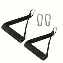 2PCS Premium Resistance Band Handles With Carabiners, High-Density Foam Grip For Pilates, Yoga, Strength Training & Gym Equipment - Multicolor - View 6