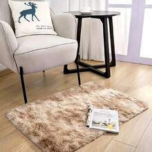 1pc, Tie Dye Pink/Camel/Light Gray Plush Rug Fluffy Area Rug, High Quality Cute Comfortable Warm Plush Area Rug, Interior Decorative Rug, Long Path Rug For Dining Room, Kitchen, Hallway, Bedside, Bedroom And Living Room - Camel - View 12