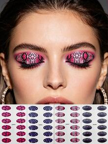 4pcs Animal Pattern Eyeshadow Tattoo Sticker Set, Waterproof Eyeshadow Fake Tattoo, Self-Adhesive Face & Body Decoration Stickers, Suitable For Festivals, EDM Festivals, Halloween And Cosplay - Multicolor - View 2