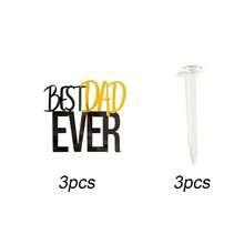 1pc/3pcs Acrylic "Happy Father's Day" And "Happy Father's Birthday" Cake Topper Set - Gold/Black/Blue/Silver "World's Best Dad" Cake Decoration For Men's Birthday And Father's Day Party Supplies - Multicolor - View 16