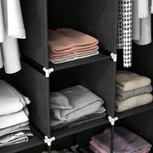 Fabric Wardrobe, With Rails And Shelves - Black - T0001-01-3163 - View 5