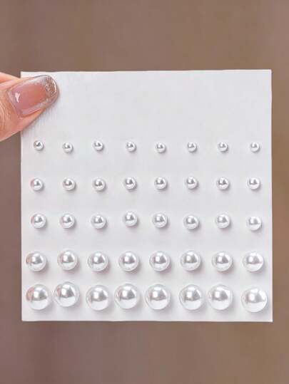 20 Pairs New Arrival Mini Pearl CCB Stud Earring Set, Lightweight & Luxurious, European & American Style