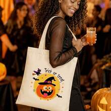 1/5/10pcs Cute Pumpkin Ghost Skeleton Bat Spider Black Cat Little Devil Lantern Pattern Halloween Theme Reusable Fabric Tote Shopping Bags Trick Or Treat Bags, Small Batch Multi-Piece Set Trick Or Treat Bags Storage Bags, Essential Halloween Shopping Gift Packaging Bags, Suitable For Christmas Decoration Indoor Outdoor Yard Garden Lawn Entrance Small Gifts, Essential Halloween Party Small Gift Storage Bags Gift Bags - Multicolor - View 61