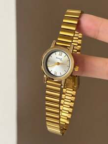 1pc Square Bamboo Knot Quartz Watch In Gold/Silver Color, Suitable For Daily Wear And Perfect Gift For Birthday, Christmas - Gold - View 6