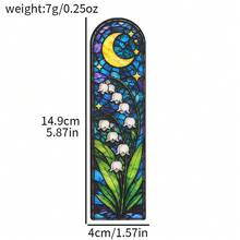 Painted Glass Floral Acrylic Bookmark, Fashionable Artistic Reading Accessory, Unique And Charming Appearance, Suitable For Birthday, Mother's Day, World Book Day And Various Festivals, Ideal Gift For Women And Female Book Lovers - One Size - View 3