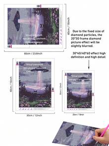 |5D DIY Diamond Painting|Black Cat And UFO In Purple Wildflower Forest Night Scene Diamond Art Set,Mysterious Alien Fantasy Nature Wall Decor.Relaxing Diamond Painting,Diamond Painting For Adults,Make Your Own Wall Art DIY,Enjoy The Fun Of Hands-On - No Frame - View 4
