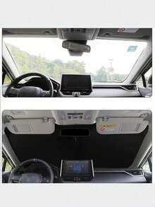 汽車遮陽簾，有效防曬，便攜式可折疊擋風玻璃遮陽簾，適用於大多數車型，易於收納，隔熱效果，汽車遮陽簾，銀色塗層，防水，防曬，防塵，耐寒戶外全車罩，防雨、防雪、防紫外線、防風沙，加厚聚酯纖維汽車罩，國慶禮物，萬聖節禮物 - A - 查看 7