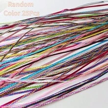 25條 0.3*90cm 彩色細緞帶，適用於包裝、蝴蝶結製作、編髮與手工藝 - 多色 - 查看 7
