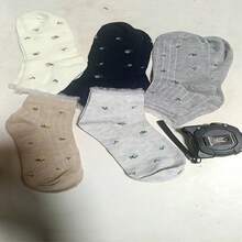 1/5/10/15/20 Pasang Kaos Kaki Pendek Wanita, Kaos Kaki Kasual Motif Bunga Kecil Putih dan Hitam, Sederhana dan Nyaman, Cocok untuk Semua Musim - MultiWarna - View 4