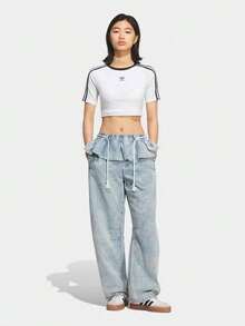 Adidas Originals Women's OG W 2IN1 Denim Jeans Long Pants KT3051 - Blue - View 7