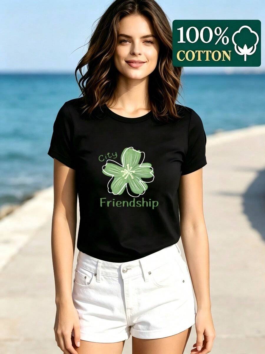 Women T-Shirts - 黑色 - 查看 1